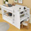 Lit superposé double au-dessus de double avec bureau, tablettes et lit gigogne-602060377