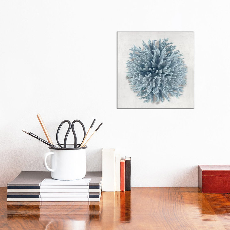 Coral Blue I by Caroline Kelly - Wrapped Canvas Print, 30.48 cm H x 30.48 cm W