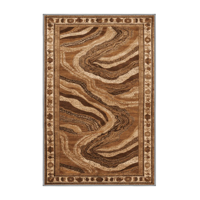 Machine Washable Persian Brown Area Rug