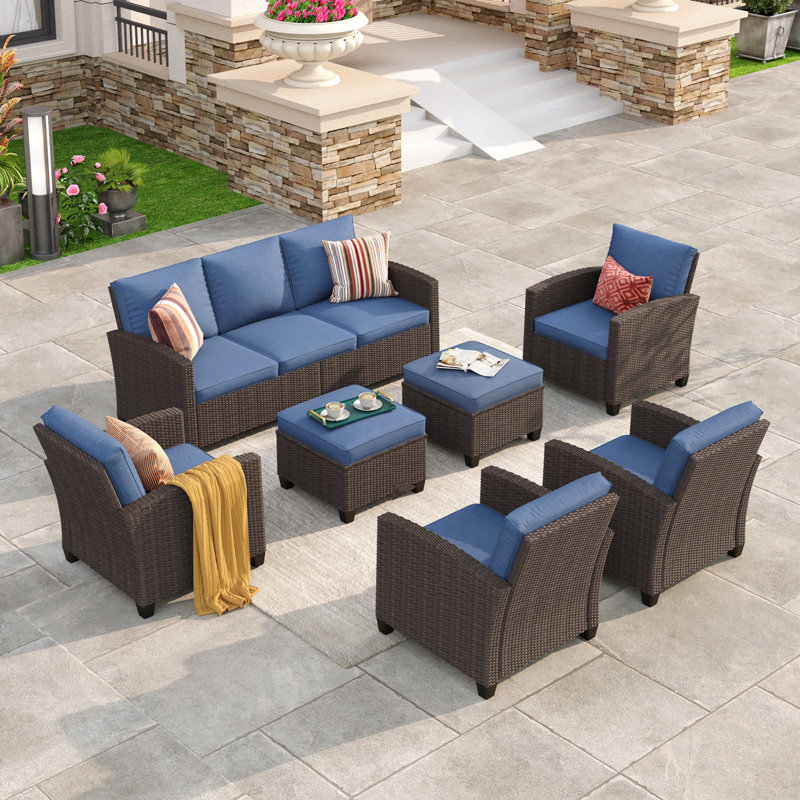 Ensemble de conversation pour patio, Bleu ardoise