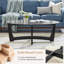 Table basse 48 po ovale en verre avec base en bois, noir-929272015-929272013