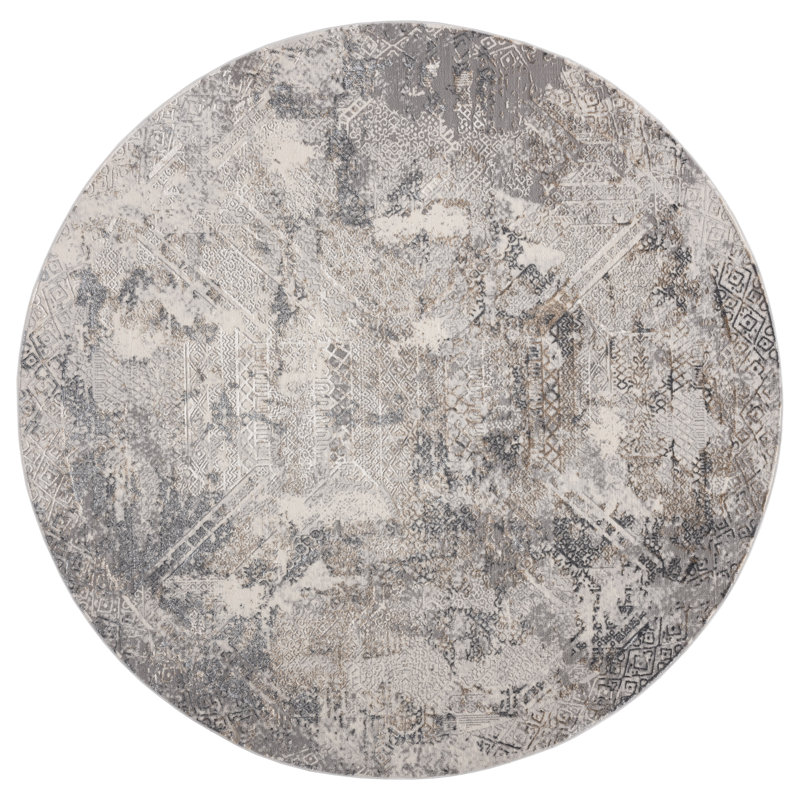 Abstract Indoor Rug, Round 7'10"
