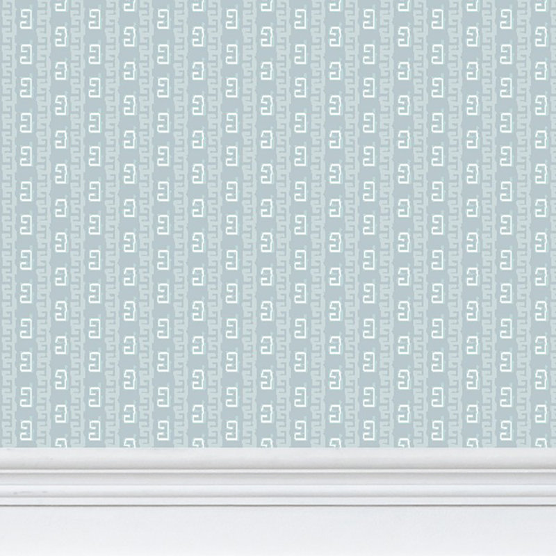 Gaga Greek Small Repeat Luxury Wallpaper, Sea Storm, Matte Paper
