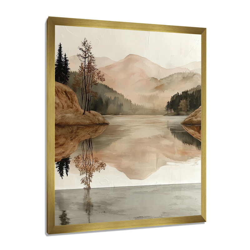 Gimondo - Landscapes Wall Art, 32" H x 24" W, Single Picture Framed Print, Gold
