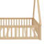 Lit double de style tente Montessori, structure de lit en bois avec garde-corps et lattes-1215025235