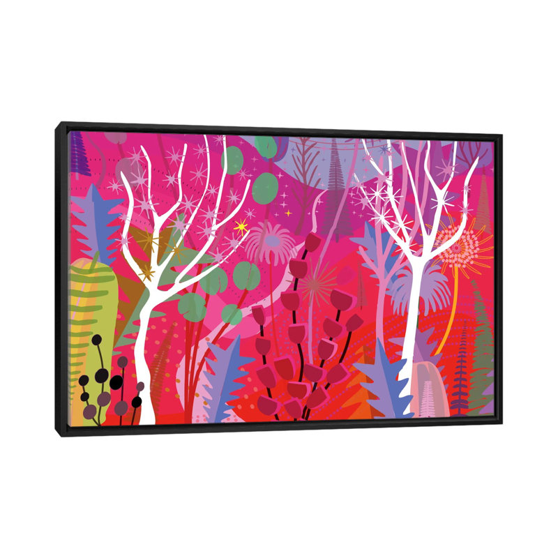 « automne forest », reproduction d’impression sur toile, H 18 po x l 26 po x P 1,5 po, Toile avec cadre noir, Pas de tapis