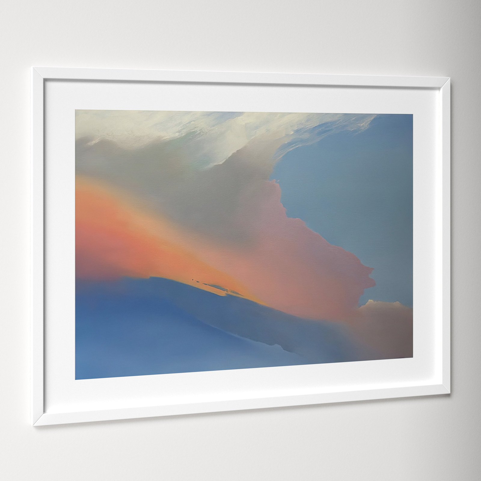 Gulfstream Clouds Print by Cap Pannell, White Framed Paper, 26.12" H x 33.12" W x 0.88" D