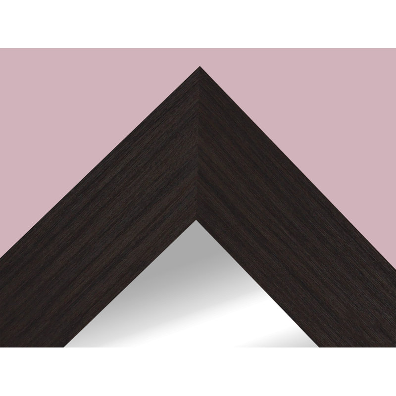 Herzberg Wood Flat Wall Mirror, 36" H x 24" W, Black Walnut