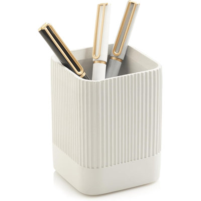 Porte-crayons moderne en béton - Organisateur de bureau mignon et fonctionnel