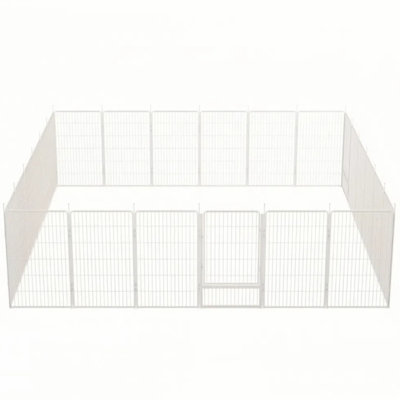 (16 Fence Panels) No Dig Easy Install Metal Fence, Decorative Fence Ideal For Garden Fencing For Dogs, Temporary Fence Or Garden Fence Animal Barrier