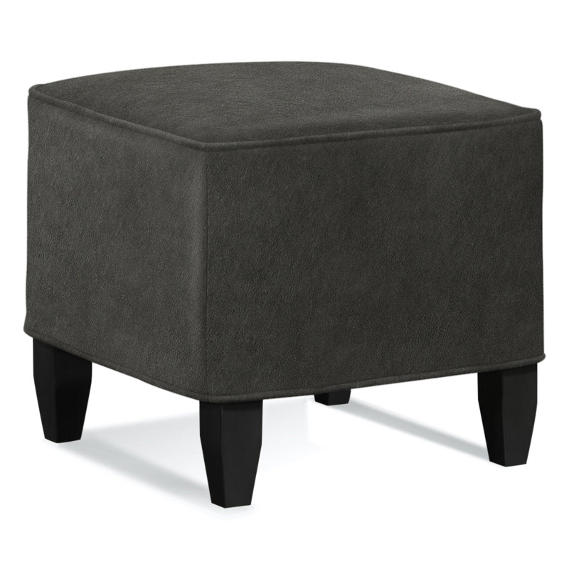 Brooklyn Square Ottoman, Brown Geometric, 0456-33, Antique Black