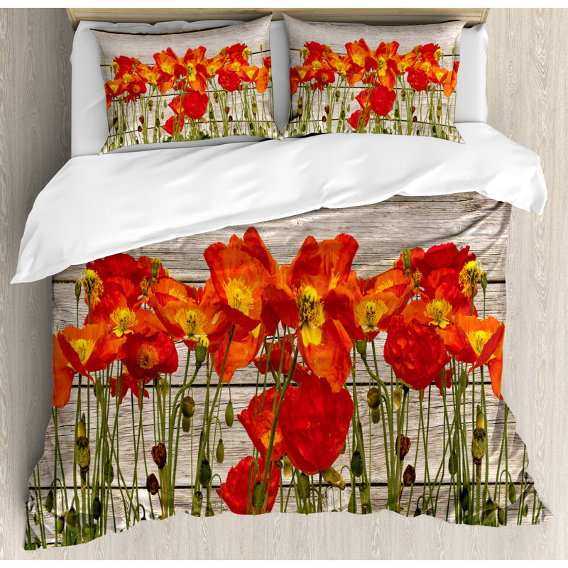 Traditional Polyester Floral Duvet Cover, King