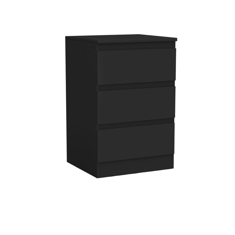 Prakrit 40cm W 3 - Drawer Chest of Drawers, Black