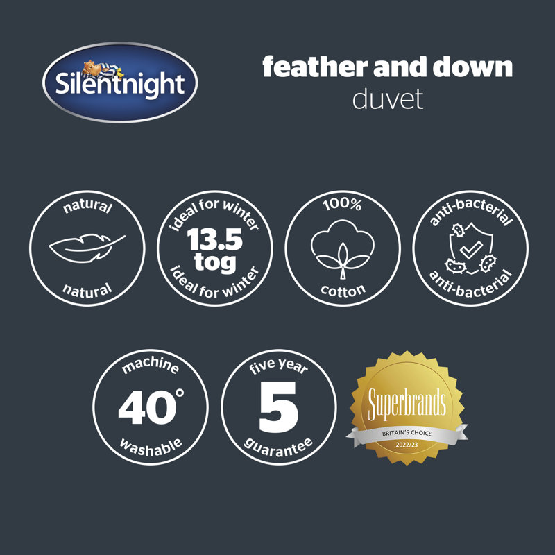 Silentnight Feather and Down Anti-Allergy 13.5 Tog Duvet, Kingsize