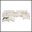 Canapé modulaire surdimensionné de 140 po avec repose-pieds et console de rangement mobile