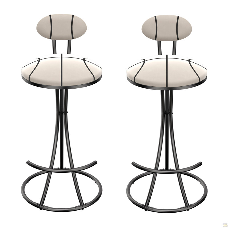 Ensemble de 2 tabourets de bar rembourrés, Noir, Velours noir / velours