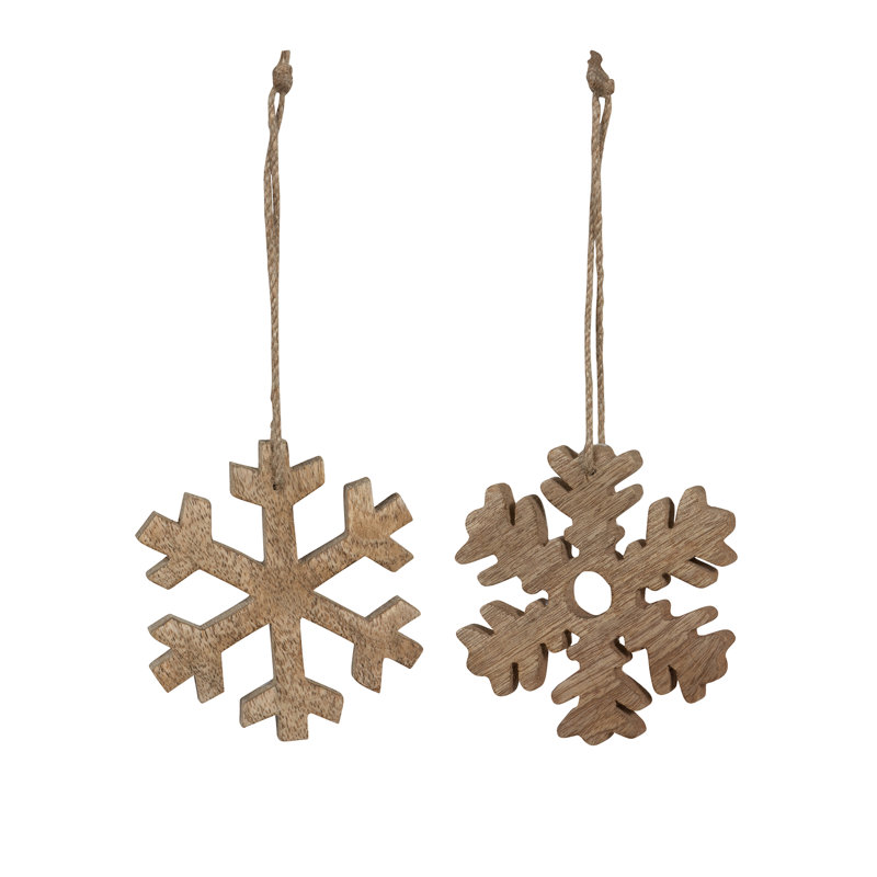 4'' Mango Wood Holiday Shaped Ornament