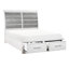 Lit plateforme antique au fini blanc et gris avec rangement pour pied de lit-252761504