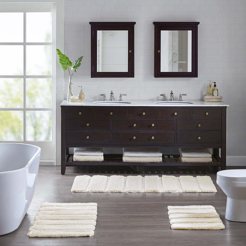 Tapis de salle de bain antidérapant, L 24 po x L 58 po, Blé