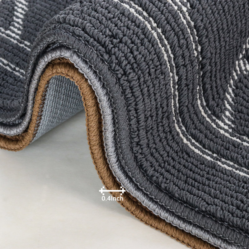 Tapis d'intérieur / extérieur antidérapant Burghfield, L 59 po x l 32 po, gris