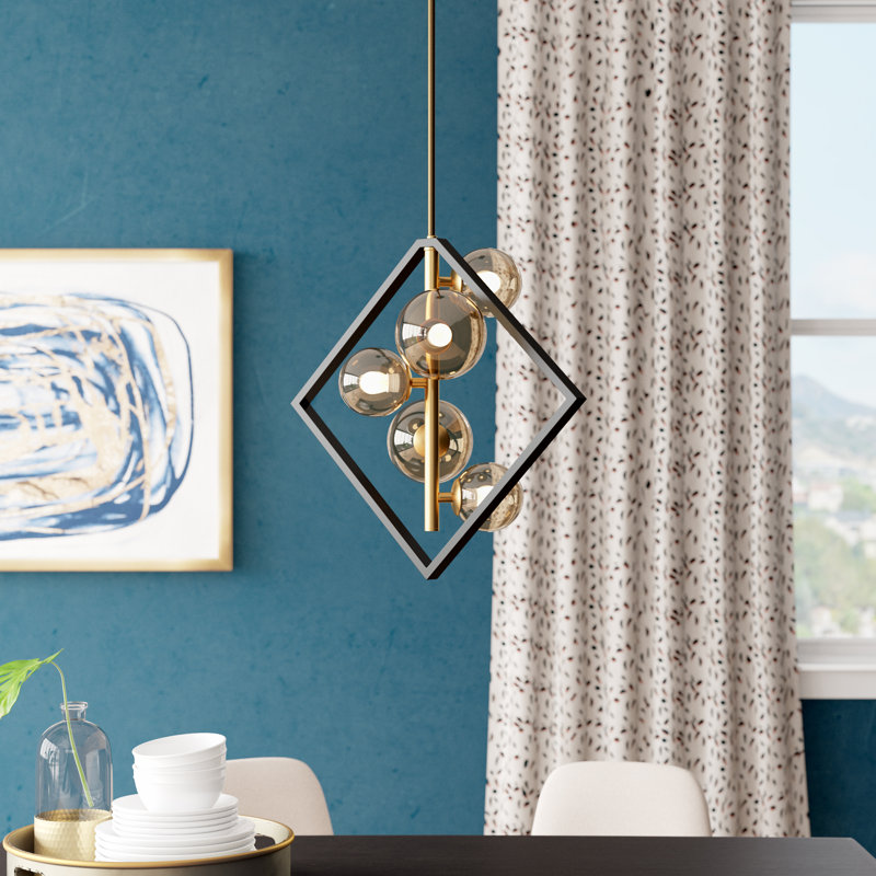 Arvilla 5 - Light Dimmable Sputnik Chandelier, Champagne, Aged Brass