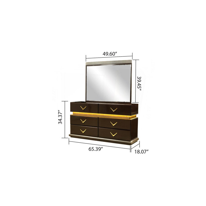 Ensemble de chambre avec grand lit 4 pièces Modern Style