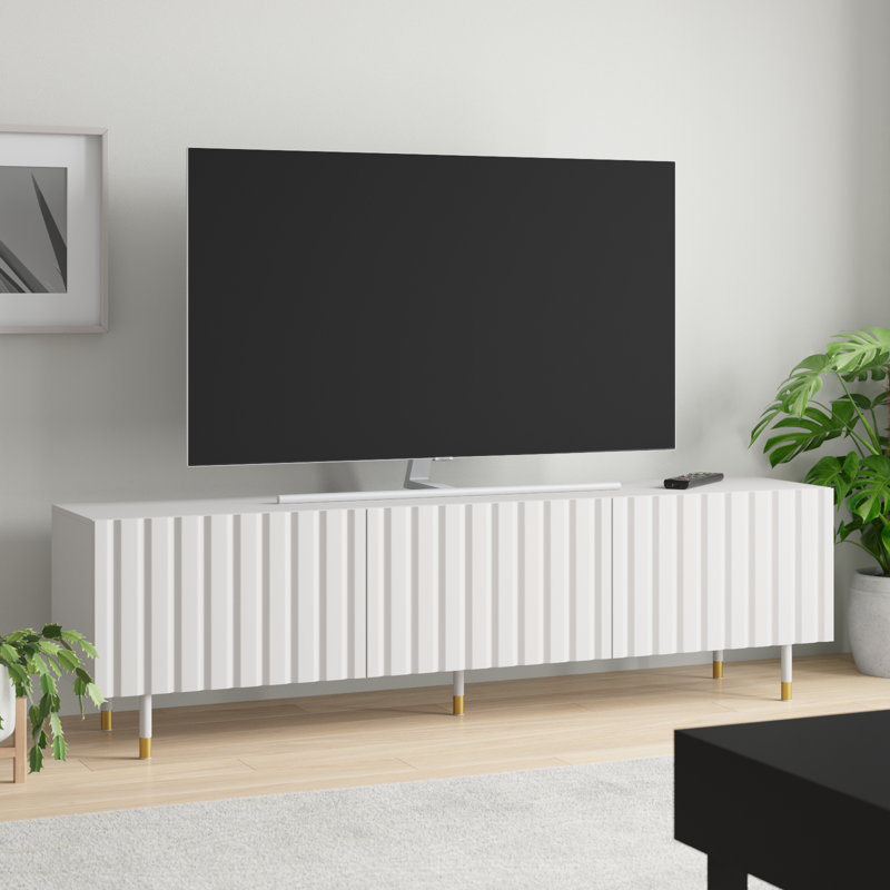 Watford 70.9" Modern TV Stand with High Gloss Finish, White