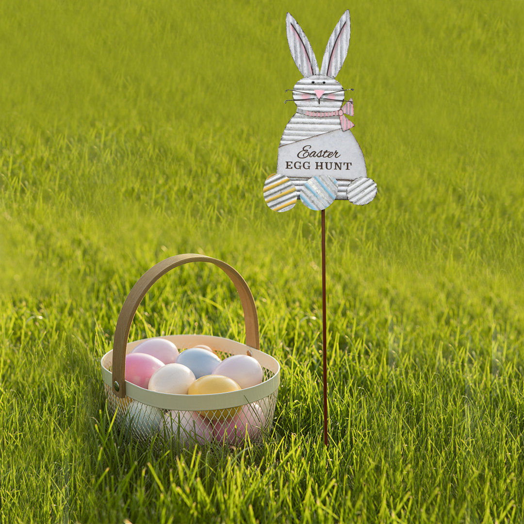Metal Easter Bunny Garden Stake Arlmont & Co.