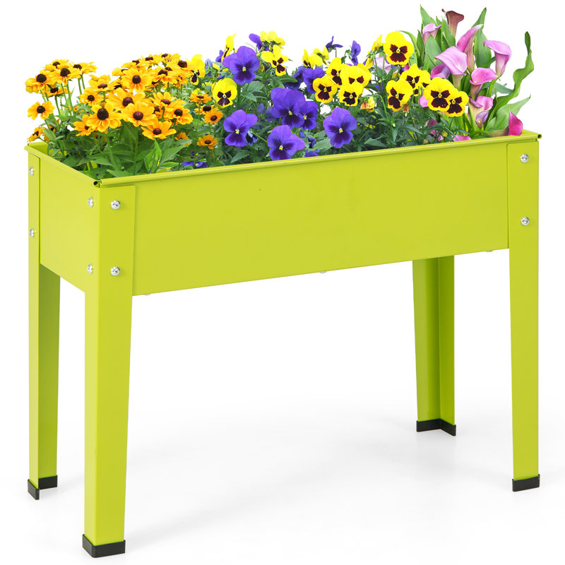 Seppi Metal Raised Garden Bed, 18" H x 24" W x 11" D