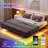 Bed With Led Lights, Charging Station-1240867354