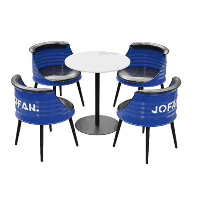 Menucha Marble Top Pedestal Dining Set