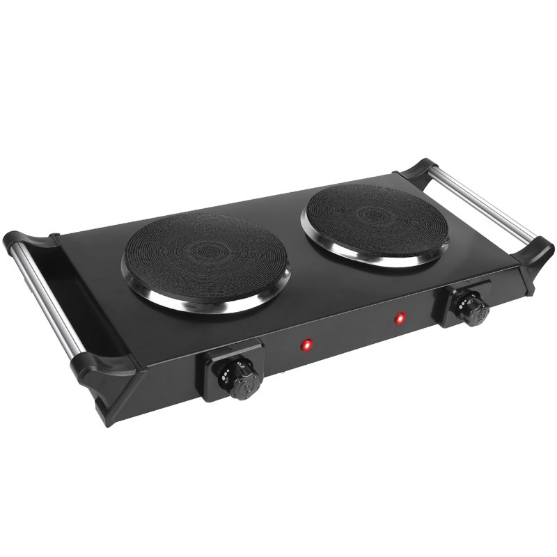 Edge Collections Electric Double Hot Plate, Black