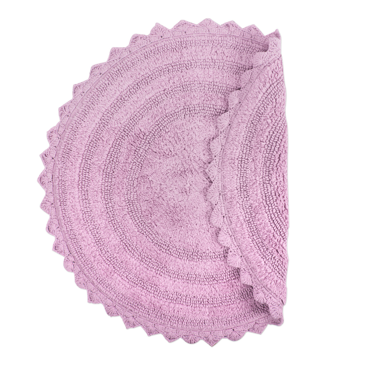 Lisk Circle Cotton Bath Rug, Mauve