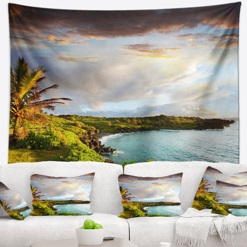 Photographie hawaï oahu island tapisserie, H 68 po x l 80 po