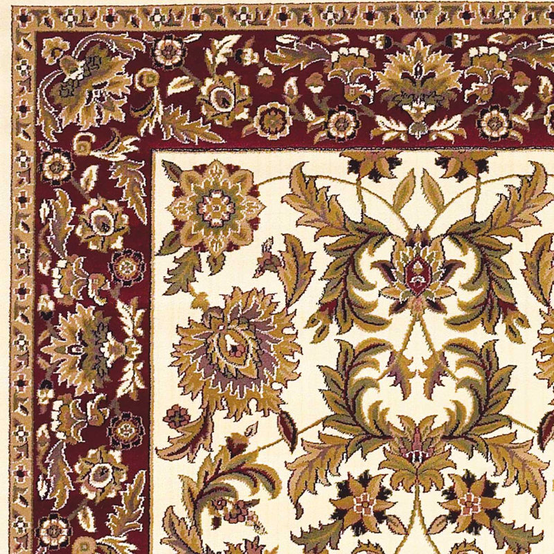 2' X 3' Polypropylene Ivory Or Red Accent Rug