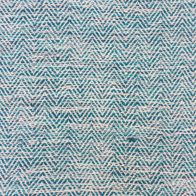 Pouf carré en coton 20 po Nate, Mélange de coton bleu sarcelle et mélange