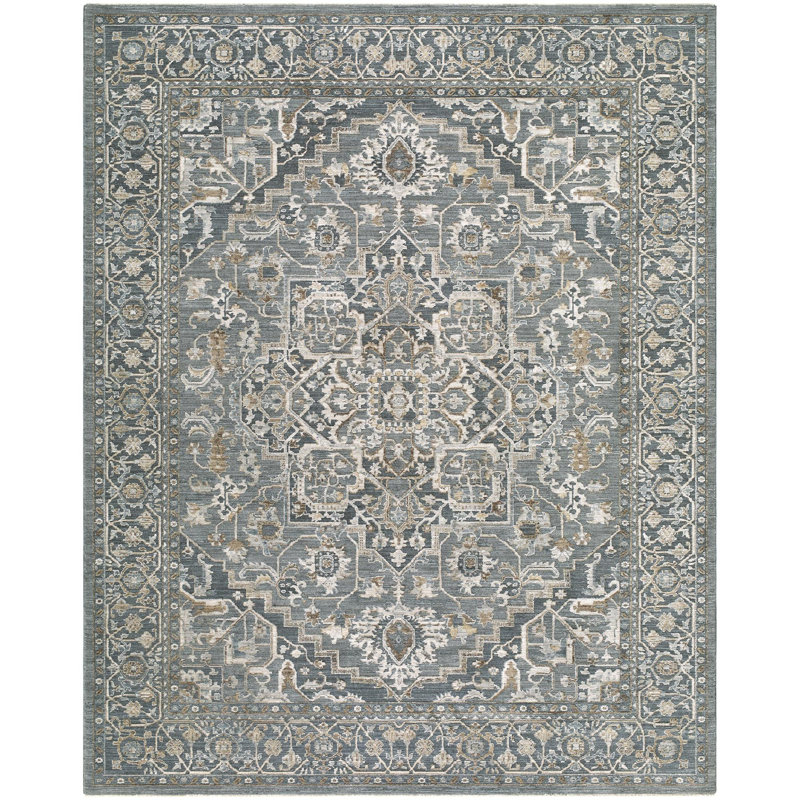 Tapis tissé à la machine Farshad, Gris ardoise, Rectangle 9 pi x 12 pi 2 po