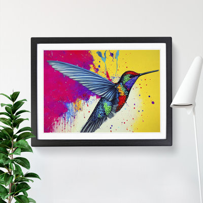 XH1022-6105X Modern Hummingbird Abstract - Single Picture Frame Print