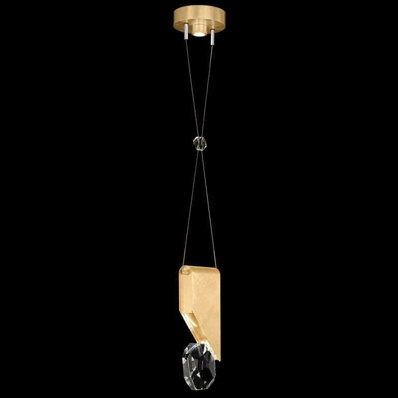 Luminaire suspendu rond l 7,25 po Aria, Or brossé