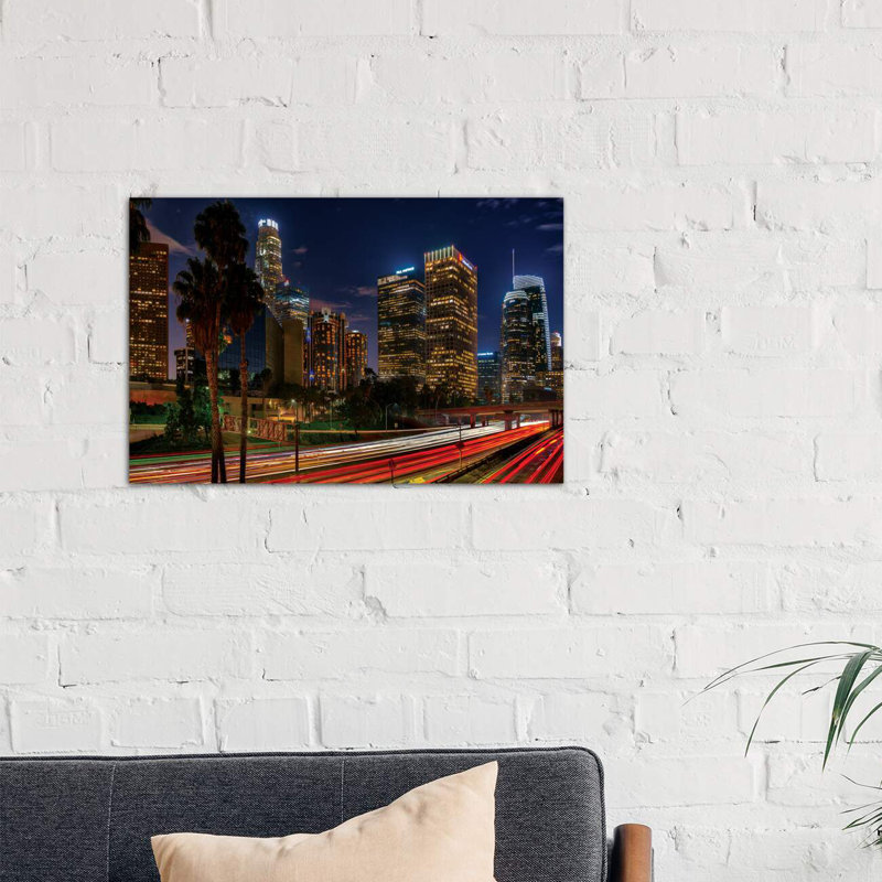 LA Down Town by Marco Carmassi - No Frame Print on Canvas, 152.5 cm H x 101.5 cm W