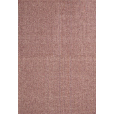 Bryn Hand-Tufted Loop Pile Wool Tweedy Plaid Textured Solid Area Rug Spice Orange Rose Burgundy Tan