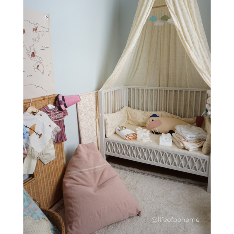 Small Puff Cleo Light Honey, Pink Cotton Blend