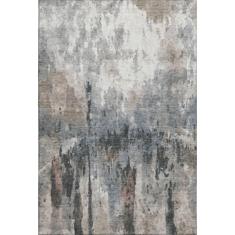Premium Machine Washable Mayfield Abstract Rug, Beige, 9' x 12'