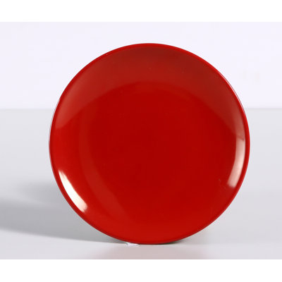 Black & Red 12" Melamine Dinner Plate