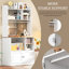 Armoire de rangement de style campagnard de 180 cm (71 po), prise de courant intégrée, support pour micro-ondes et étagères réglables, rangement de type vaisselier