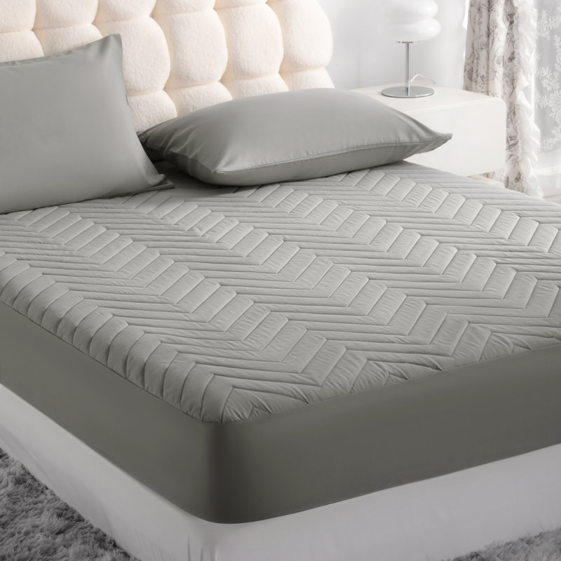 Soft & Breathable Cotton Waterproof Fitted Sheet, Full Fitted Sheet, Smock Gray