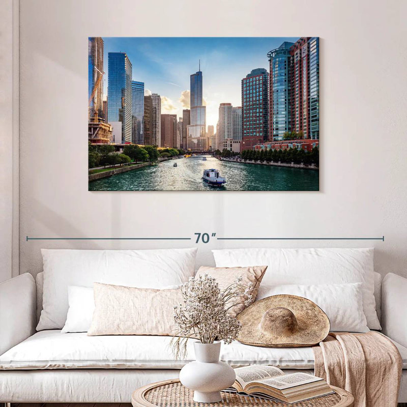 Sireci Chicago Riverscape, 30" H x 45" W