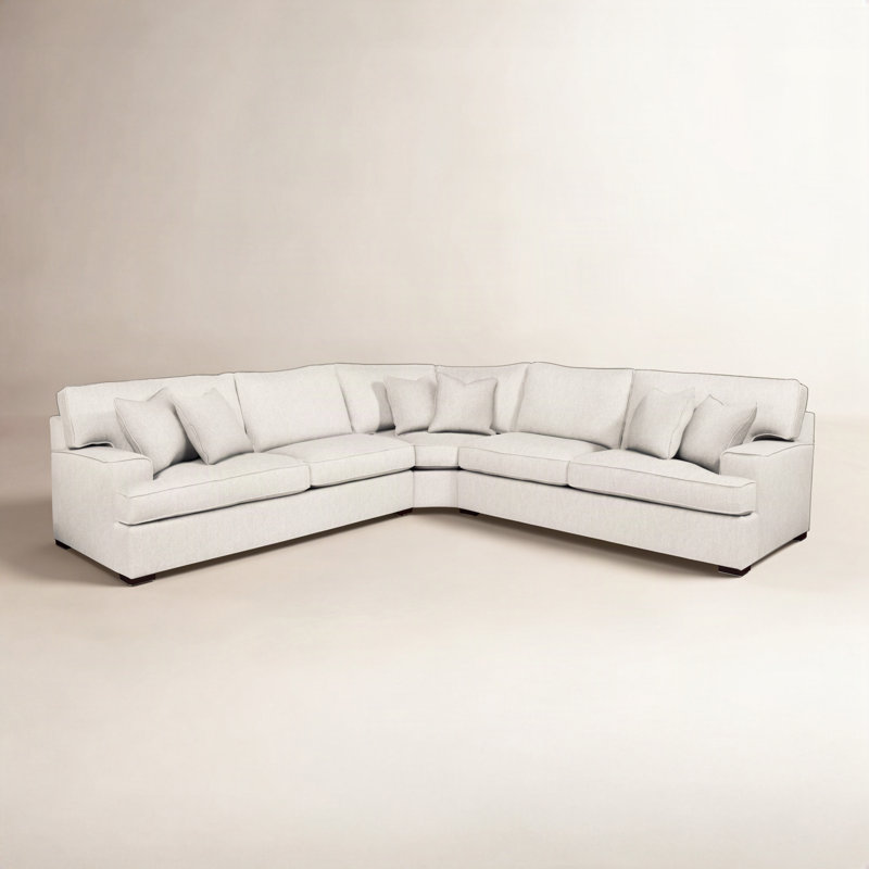 Sadie 3-Piece Upholstered Sectional, Java Finish, Neutral Performance Plaid; 0121-93