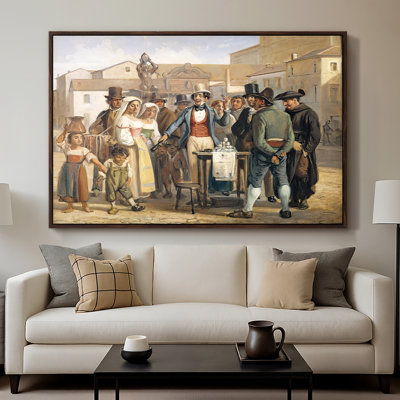 Un Charlatan vendant du noir à la place Barberini à Rome, v. 1840-1849 - Wilhelm Marstrand - Toile tendue avec châssis