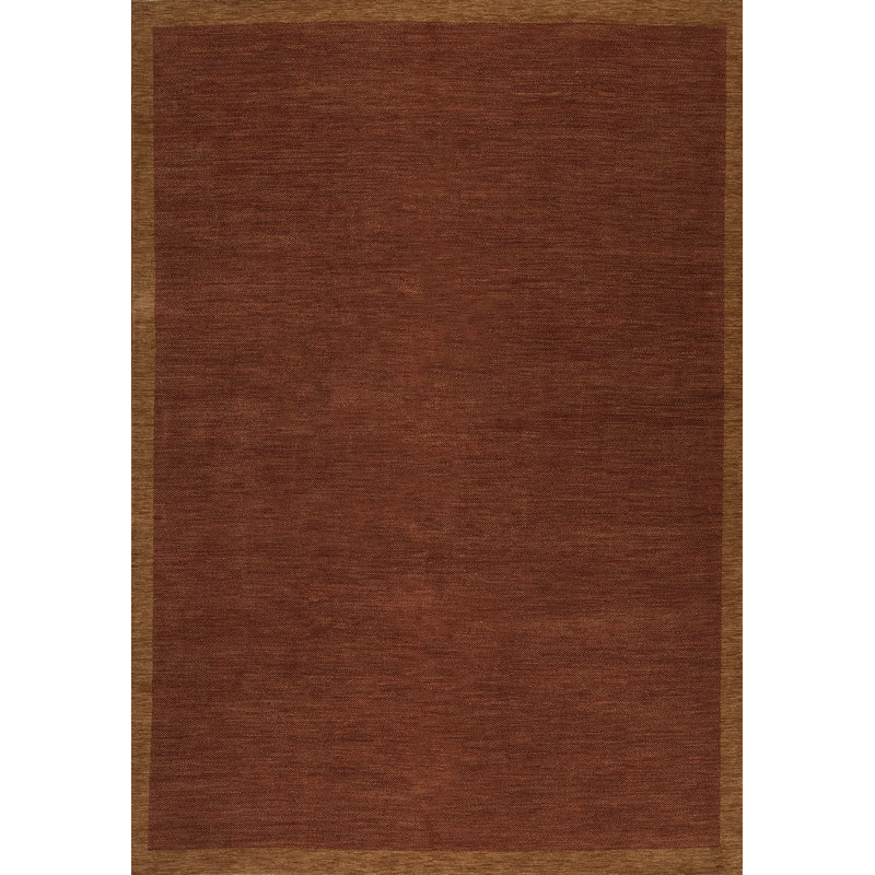Textures Hand Knotted Wool Area Rug in Red, Rectangle 10' x 14'